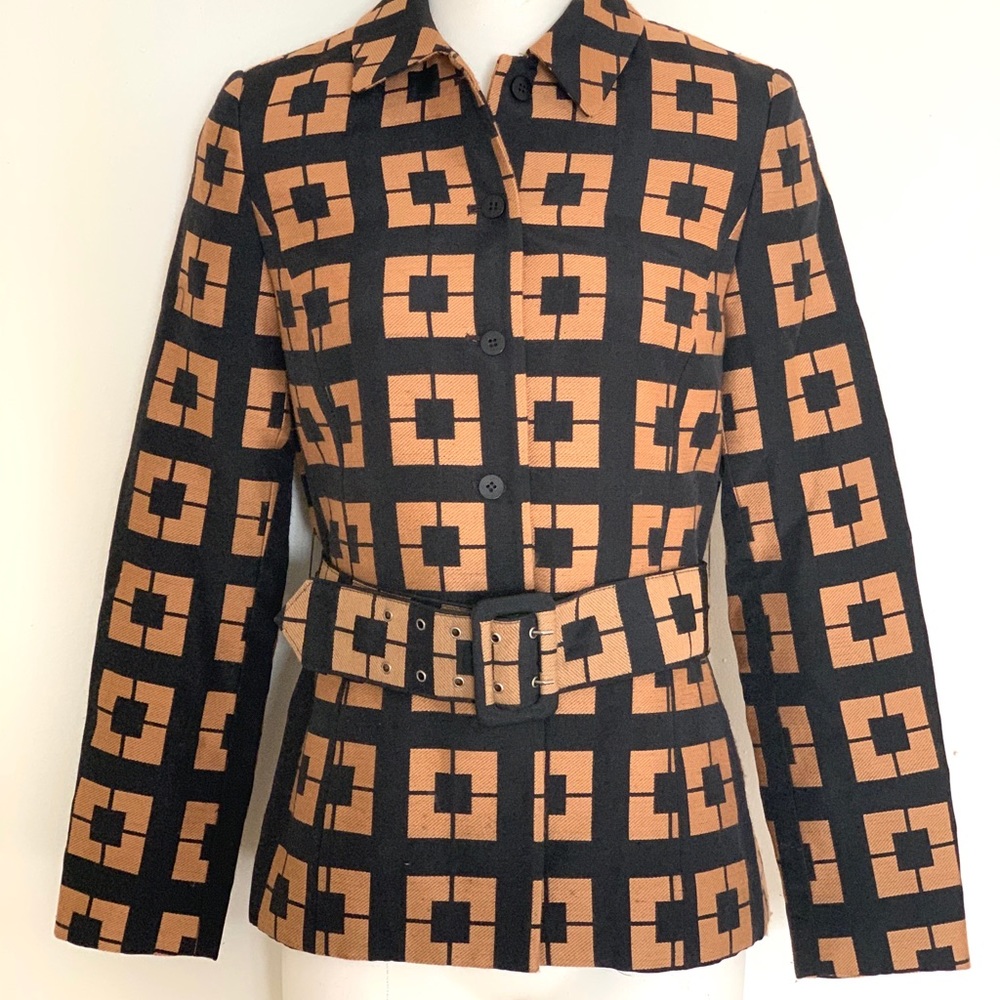 Black And Copper Square Women’s Suit Jacket
